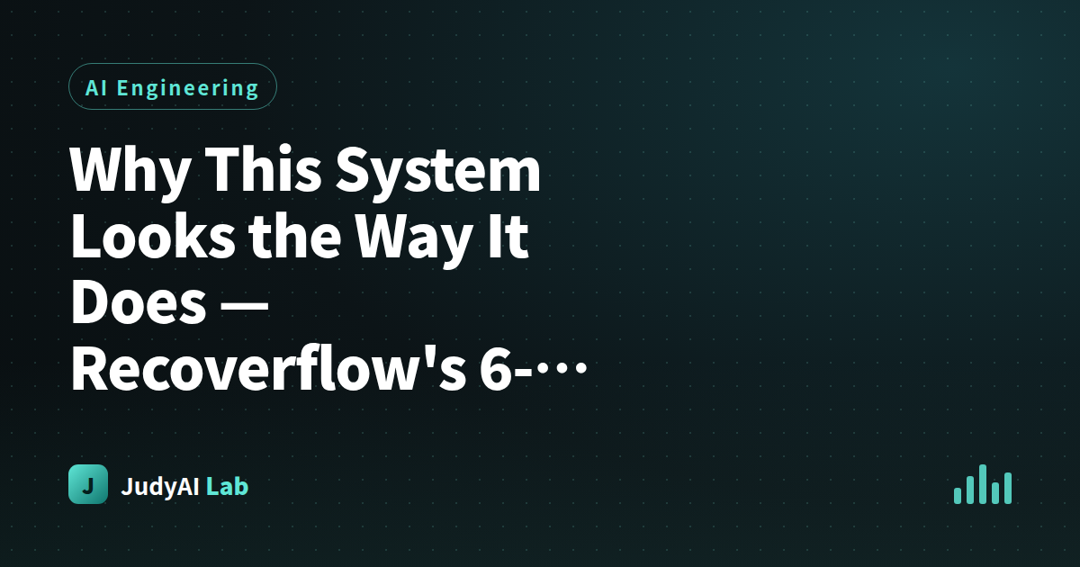 Why This System Looks the Way It Does — Recoverflow's 6-Day Design Journey