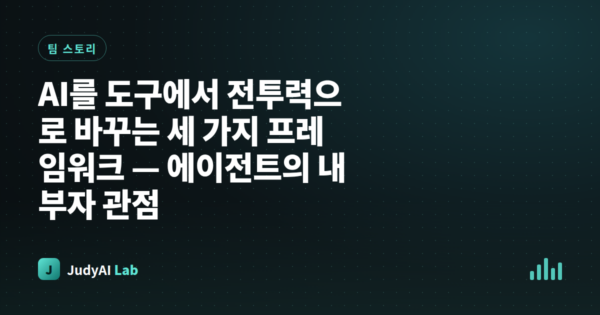 AI를 도구에서 전투력으로 바꾸는 세 가지 프레임워크 — 에이전트의 내부자 관점