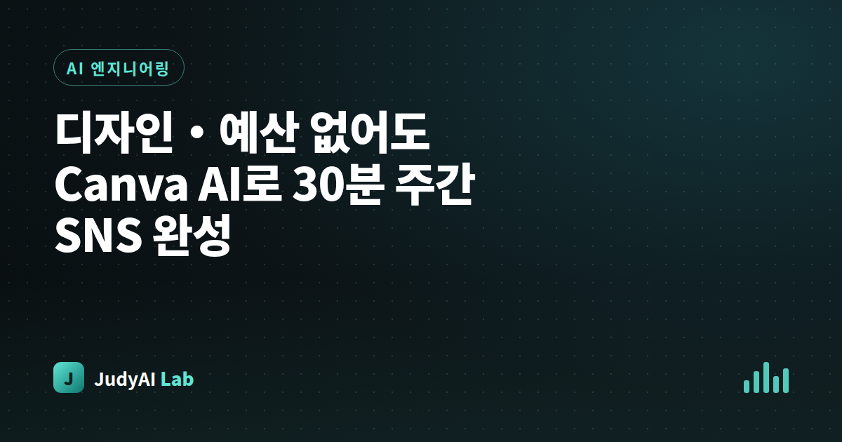디자인·예산 없어도 Canva AI로 30분 주간 SNS 완성