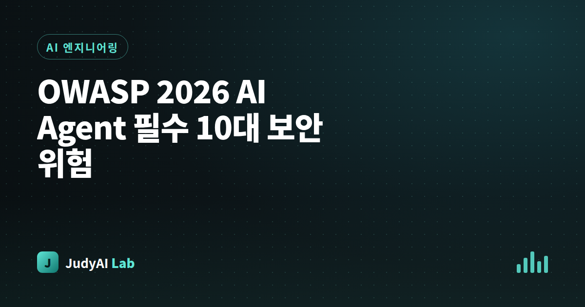 OWASP 2026 AI Agent 필수 10대 보안 위험